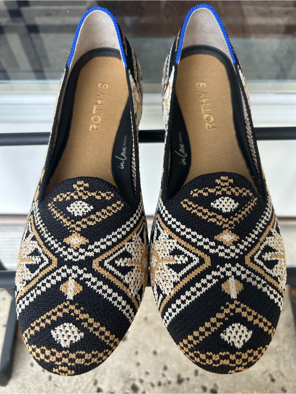 Rothy’s, Embroidered Black & Gold women’s lounge loafer, size 8
NWOT - Picture 2 of 5